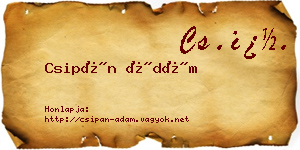 Csipán Ádám névjegykártya