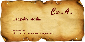 Csipán Ádám névjegykártya